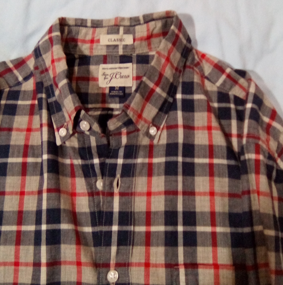 J Crew plaid button down long sleeve men's medium shirt